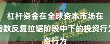 杠杆资金在全球资本市场在指数反复拉锯阶段中下的投资行为